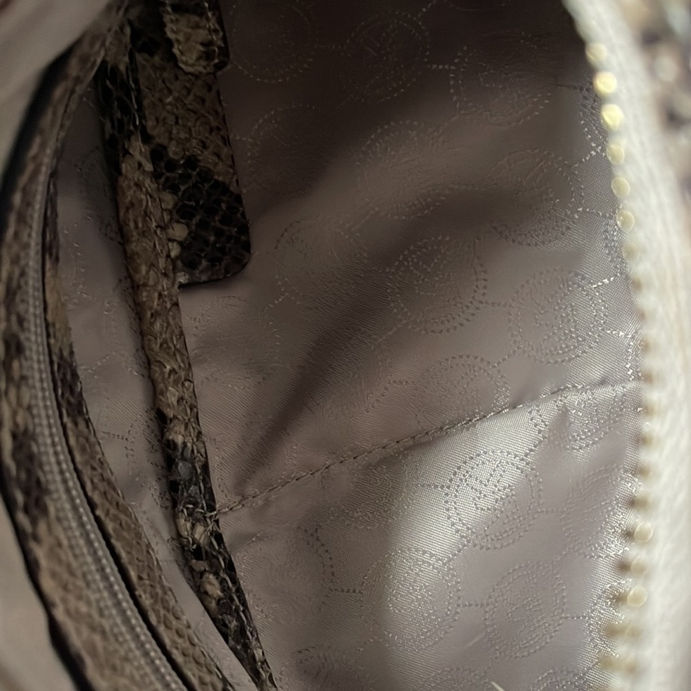 Michael Kors Beige/Black Python Effect Leather Fu… - image 6
